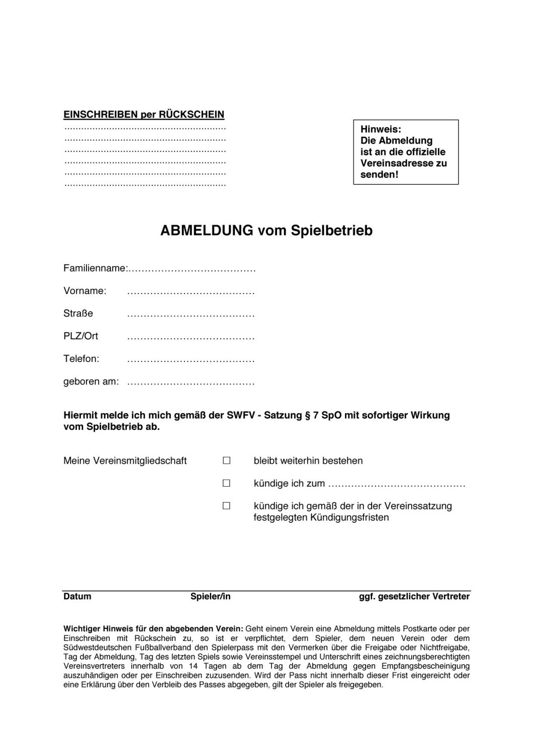 Abmeldung Ohne Neue Adresse Möglich? Abmeldung-(1) | DJK-Oppau
